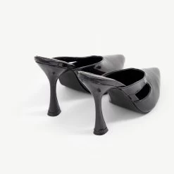 RAID Kinsley Heeled Mule In Black Holographic -Chic Shoes Shop Kinsley Black 5