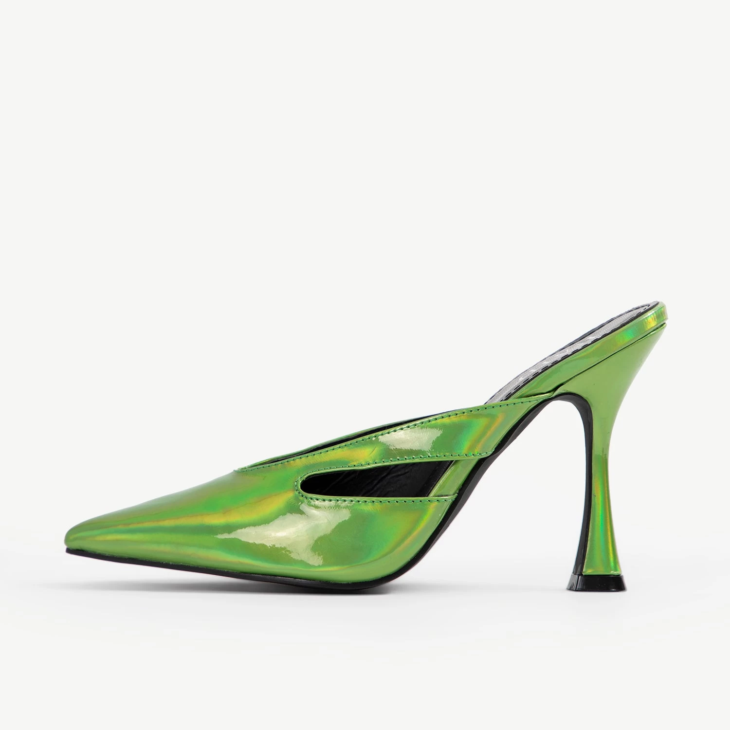 RAID Kinsley Heeled Mule In Green Holographic 8 RAID Kinsley Heeled Mule In Green Holographic - Image 6