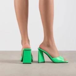 BEBO Kyrah Heeled Mule In Lime -Chic Shoes Shop Kyrah Green 3 075d1cd7 8293 4f57 9654 eb3faa607444