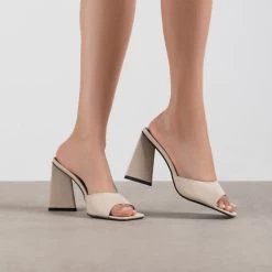 BEBO Kyrah Heeled Mule In Nude -Chic Shoes Shop Kyrah Nude 2