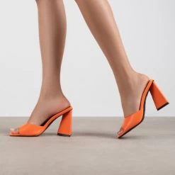 BEBO Kyrah Heeled Mule In Orange 13 BEBO Kyrah Heeled Mule In Orange -Chic Shoes Shop Kyrah Orange 1 45f76693 885a 4880 8299 c2f351937de5