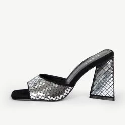 RAID Kyrah Heeled Mule In Silver