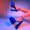 RAID Lavender Platform Heel In Blue -Chic Shoes Shop LavenderBlue