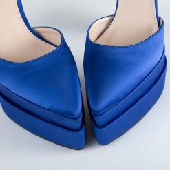 RAID Lavender Platform Heel In Blue -Chic Shoes Shop Lavender Blue 4