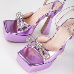 RAID Leandra Platform Lace Up Heel In Purple -Chic Shoes Shop Leandra Purple 4
