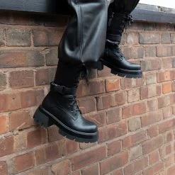 RAID Lenya Chunky Ankle Boot In Black -Chic Shoes Shop Lenya Black Halloween