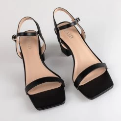 RAID Lilac Block Heeled Sandal In Black -Chic Shoes Shop Lilac Black 4