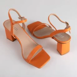 RAID Lilac Block Heeled Sandal In Orange 12 RAID Lilac Block Heeled Sandal In Orange -Chic Shoes Shop Lilac Orange 4