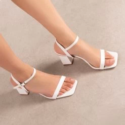 RAID Lilac Block Heeled Sandal In White 11 RAID Lilac Block Heeled Sandal In White -Chic Shoes Shop Lilac White 2