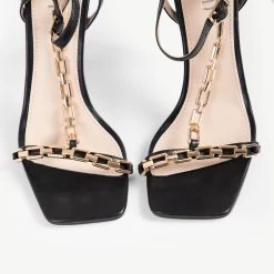 RAID Lovely Chained Heel In Black -Chic Shoes Shop Lovely Black 5