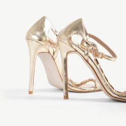 RAID Lovely Chained Heel In Gold -Chic Shoes Shop Lovely Gold 5