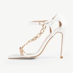 RAID Lovely Chained Heel In White 11 RAID Lovely Chained Heel In White -Chic Shoes Shop Lovely White 4