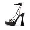 RAID Maddelina Strappy Platform In Black -Chic Shoes Shop Maddelina Black
