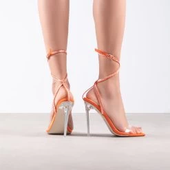 RAID Madrona Strappy Heel In Orange Satin -Chic Shoes Shop Madrona Orange 3 7033c610 eb13 41e4 9c0e 047bf76cad85