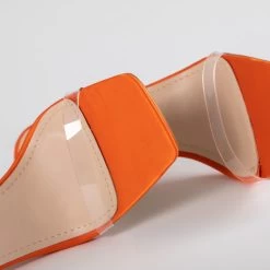 RAID Madrona Strappy Heel In Orange Satin -Chic Shoes Shop Madrona Orange 4