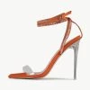 RAID Madrona Strappy Heel In Orange Satin -Chic Shoes Shop Madrona Orange 5