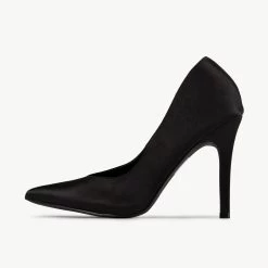 RAID Maliny Court Heel In Black Satin