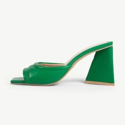 RAID Marinda Block Heeled Mule In Green -Chic Shoes Shop Marinda Green 1