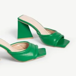 RAID Marinda Block Heeled Mule In Green -Chic Shoes Shop Marinda Green 5