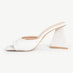 RAID Marinda Block Heeled Mule In White 11 RAID Marinda Block Heeled Mule In White -Chic Shoes Shop Marinda White 1