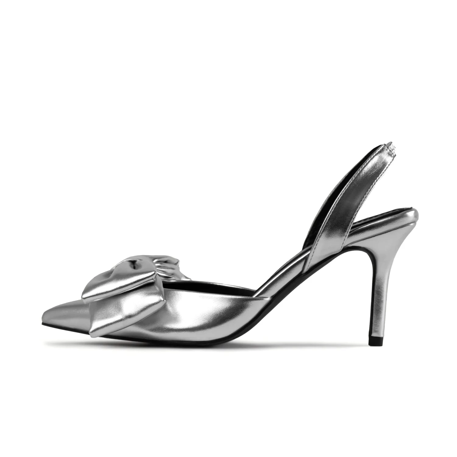 RAID Martini Slingback Heel In Silver 3 RAID Martini Slingback Heel In Silver