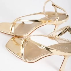 RAID Meeka Square Toe Post Sandal In Gold -Chic Shoes Shop Meeka Gold 4