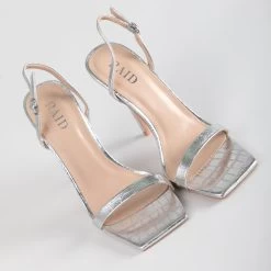 RAID Meryn Heeled Sandal In Silver -Chic Shoes Shop Meryn Silver 4
