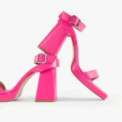 RAID Miami Platform Block Heel In Pink -Chic Shoes Shop Miami Pink 5