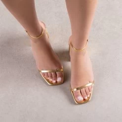 RAID Molika Block Heeled Sandal In Gold -Chic Shoes Shop Molika Gold 2
