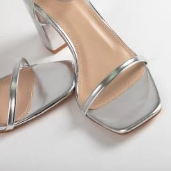 RAID Molika Block Heeled Sandal In Silver -Chic Shoes Shop Molika Silver 4