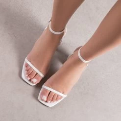 RAID Molika Block Heeled Sandal In White -Chic Shoes Shop Molika White 2