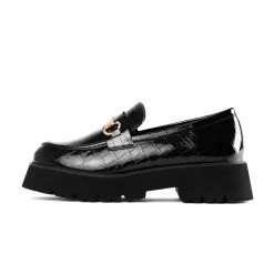 RAID Monster Chunky Flat Shoe In Black Croc -Chic Shoes Shop Monster Black 5 8492f62b e0a4 4561 87e2 59aede32f8ca