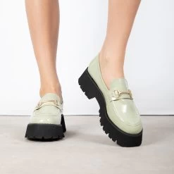 RAID Monster Chunky Flat Shoe In Olive -Chic Shoes Shop Monsterr Olive 1