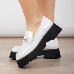 RAID Monster Chunky Flat Shoe In White -Chic Shoes Shop Monsterr White 1