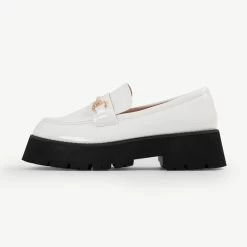 RAID Monster Chunky Flat Shoe In White