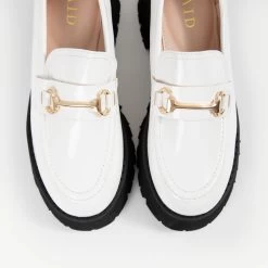 RAID Monster Chunky Flat Shoe In White -Chic Shoes Shop Monsterr White 5