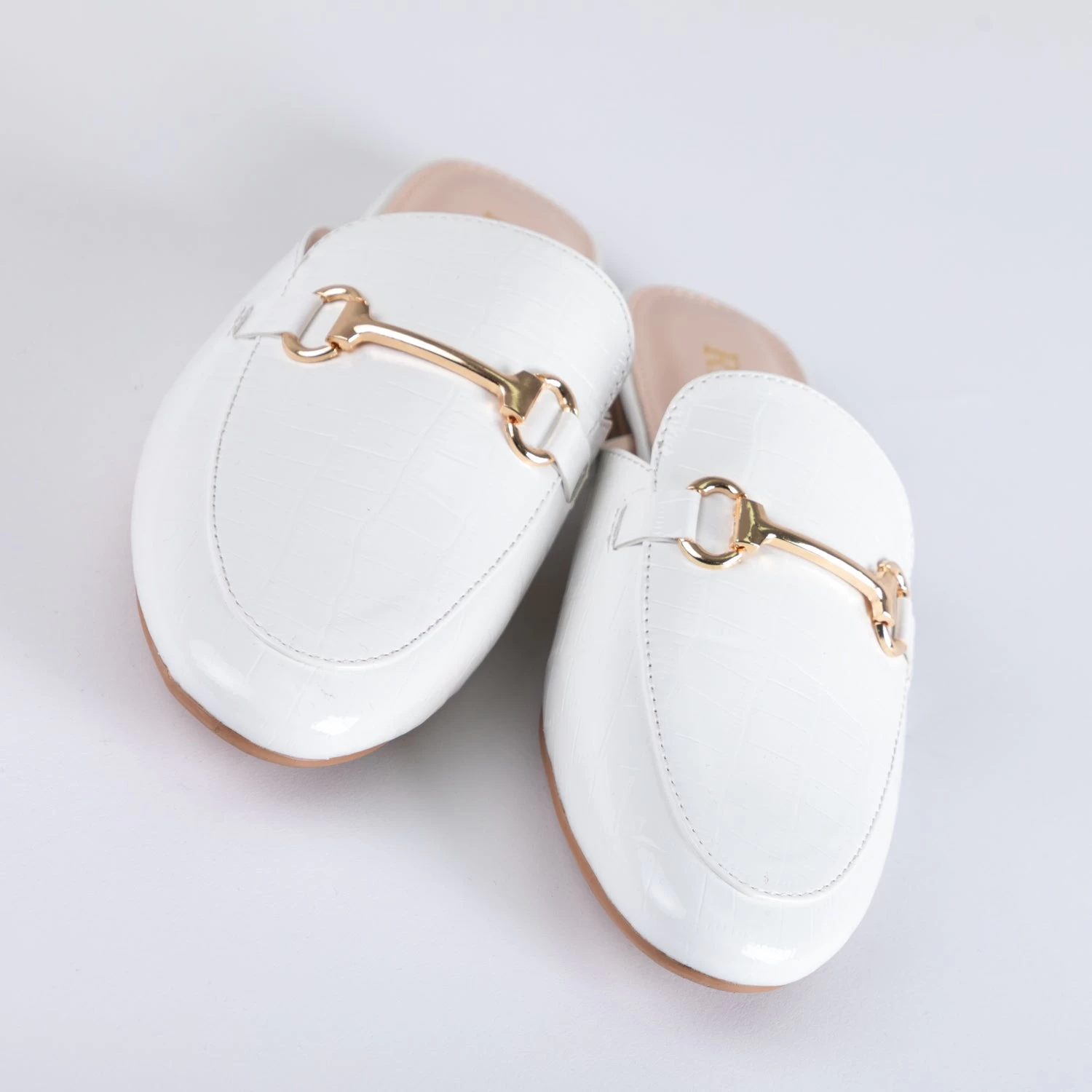 RAID Nancy Flat Mule In White Croc 7 RAID Nancy Flat Mule In White Croc - Image 5