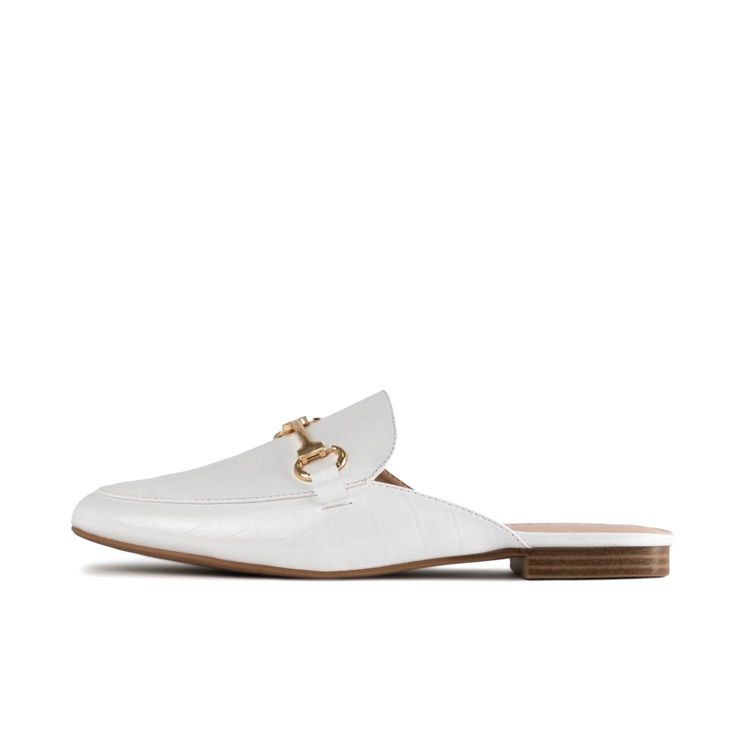 RAID Nancy Flat Mule In White Croc 3 RAID Nancy Flat Mule In White Croc