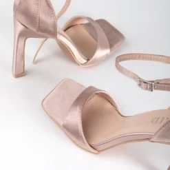 RAID Nethra Heeled Sandal In Nude Satin -Chic Shoes Shop Nethra Nude 4