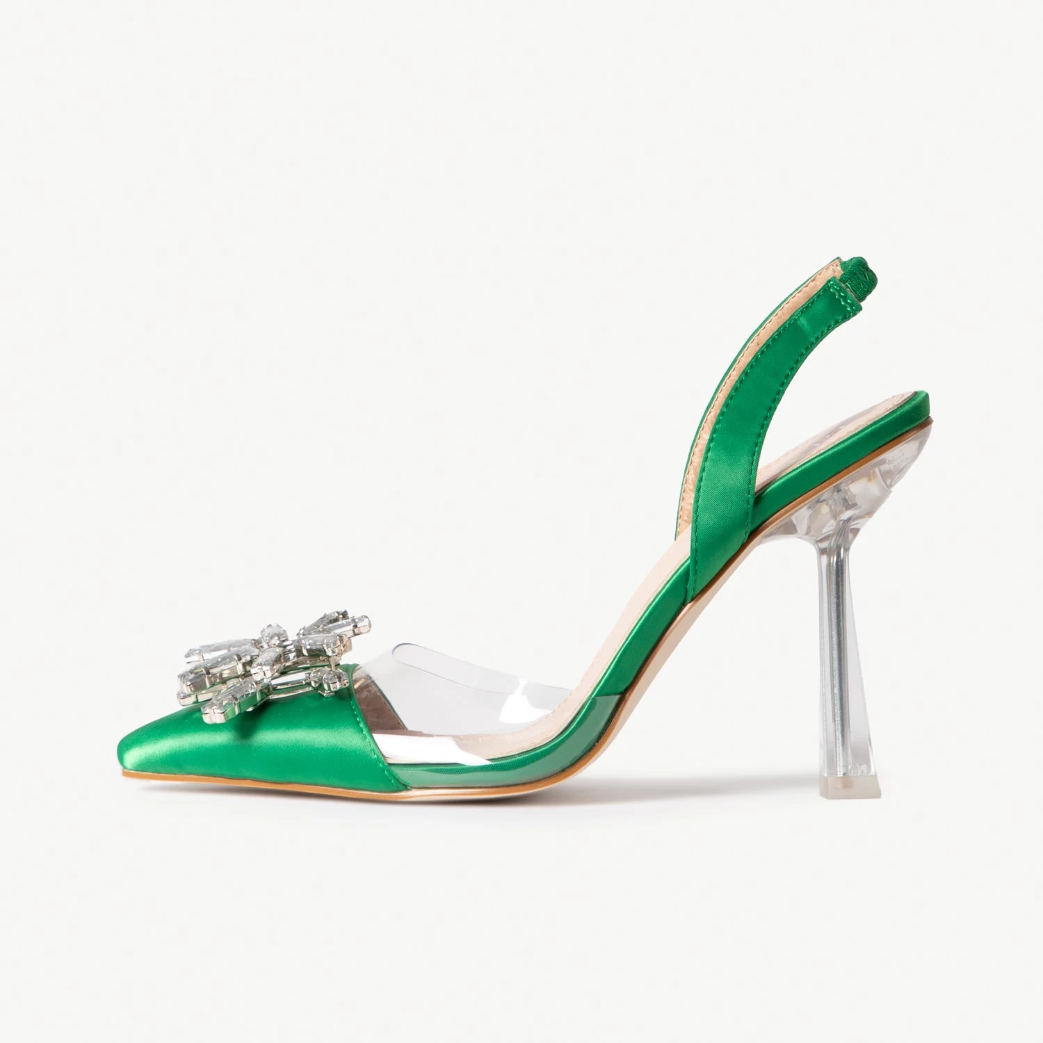 BEBO Niesha Perspex Heel In Green 7 BEBO Niesha Perspex Heel In Green - Image 5