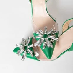 BEBO Niesha Perspex Heel In Green 10 BEBO Niesha Perspex Heel In Green -Chic Shoes Shop Niesha Green 5