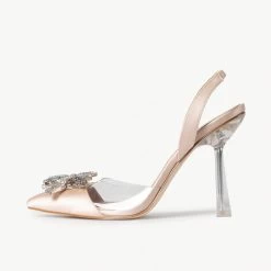 BEBO Niesha Perspex Heel In Champagne -Chic Shoes Shop Niesha Nude 4