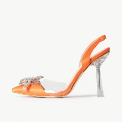 BEBO Niesha Perspex Heel In Orange -Chic Shoes Shop Niesha Orange 4