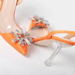 BEBO Niesha Perspex Heel In Orange -Chic Shoes Shop Niesha Orange 5