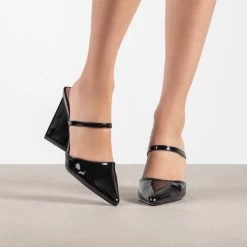 RAID Nima Mule In Black Patent -Chic Shoes Shop Nima Black 1