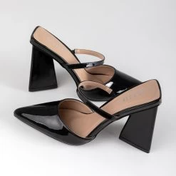 RAID Nima Mule In Black Patent -Chic Shoes Shop Nima Black 4