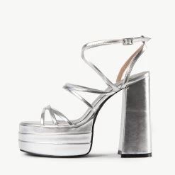 RAID Nobita Platform Heel In Silver -Chic Shoes Shop Nobita Silver 4