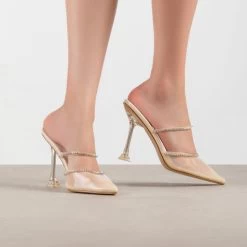 RAID Odalys Perspex Mule In Nude -Chic Shoes Shop Odalys Nude 3