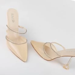 RAID Odalys Perspex Mule In Nude -Chic Shoes Shop Odalys Nude 5