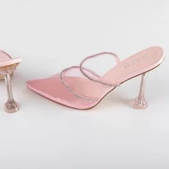 RAID Odalys Perspex Mule In Pink -Chic Shoes Shop Odalys Pink 5